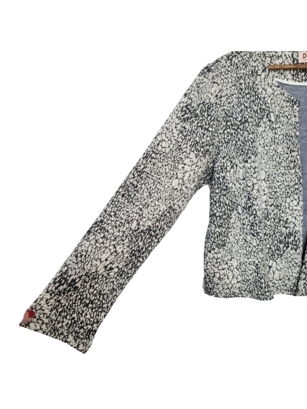 Anthropologie Dolan Eva Marbled Cropped Jacket Womens Size M Black & White - Picture 5 of 6